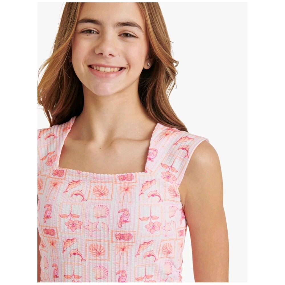 Justice Girls Cap Sleeve Cinch Tee, size XL Orange Blush color